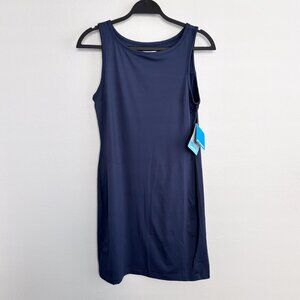 NWT Columbia Chill River Mini Dress Boatneck Navy Blue Size S